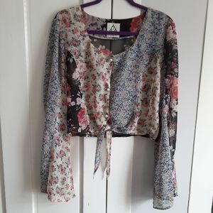 UNIF The Lovefool RARE Floral Patchwork Crop Top